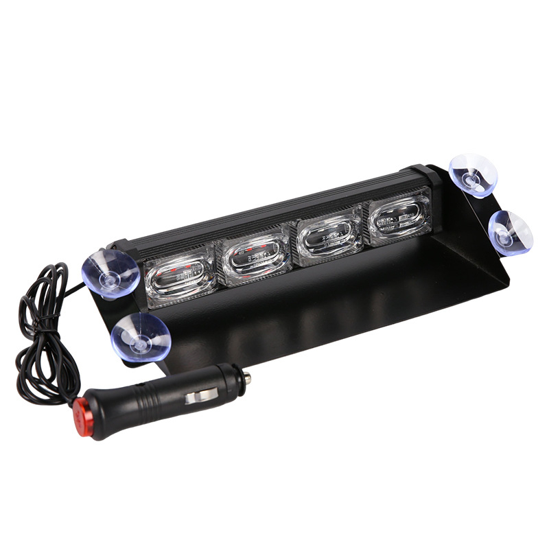 LED upozoravajuće svjetlo za vjetrobran automobila s usisnom čašom, 12 LED, 36W, 12V, aluminijsko+PS kućište, universalna prilagodba