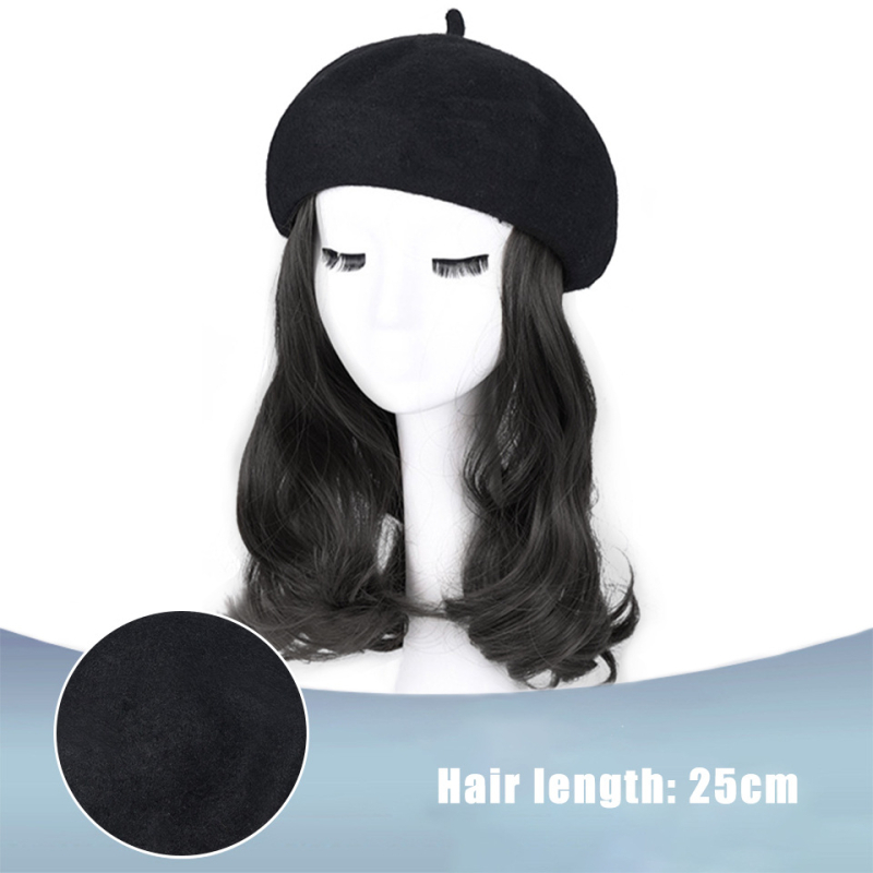 Perika u stilu beretke od baršuna za žene, kratka ravna kosa, kratka duljina, visokotemperaturna žica, model AT156