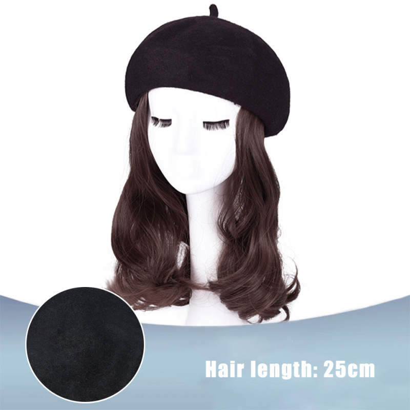 Perika u stilu beretke od baršuna za žene, kratka ravna kosa, kratka duljina, visokotemperaturna žica, model AT156