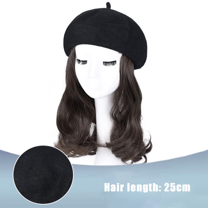 Perika u stilu beretke od baršuna za žene, kratka ravna kosa, kratka duljina, visokotemperaturna žica, model AT156