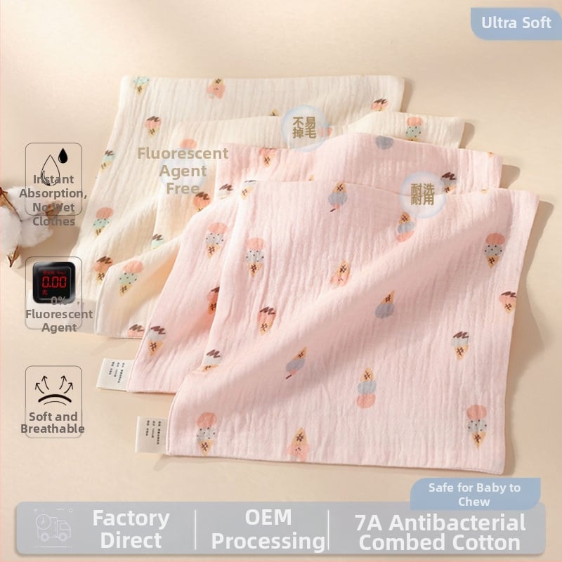 Beibeichu tiszta pamut géz négyszögletes törölköző babáknak, nedvszívó, rajzfilm mintával, újszülöttektől 6 éves korig, A osztályú anyag