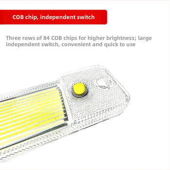 12-24V COB LED panel za unutarnje osvjetljenje vozila, 84 LED, visoka svjetlina, tanak profil s poklopcem, za modifikacije automobila i kamiona