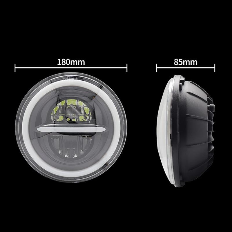 LED automobilska svjetla u Wrangler stilu s anđel očima i dnevnim svjetlom, 12-24V, 80W, IP68, 8000lm