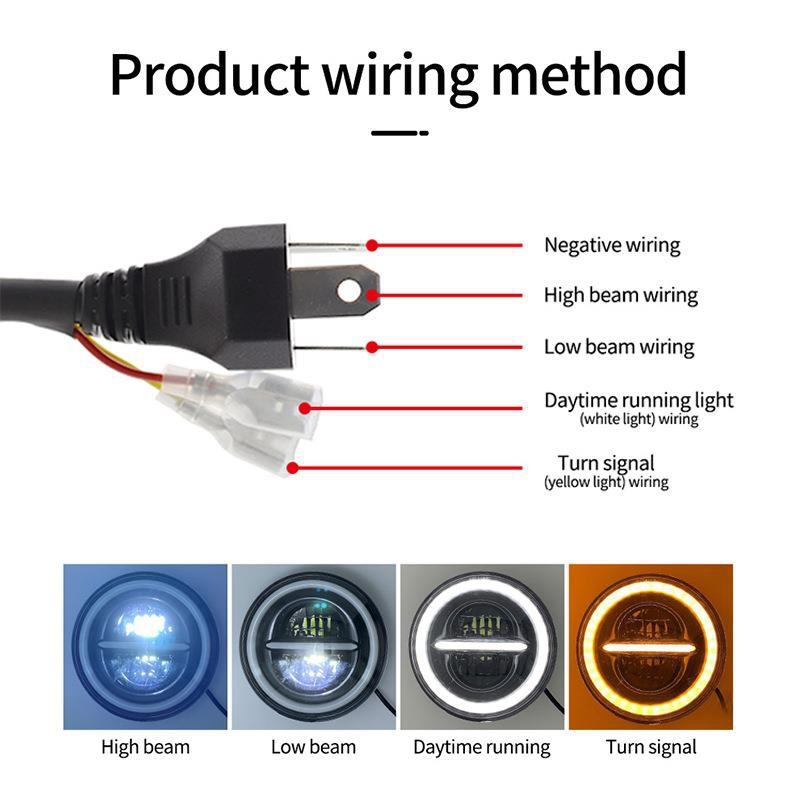 LED automobilska svjetla u Wrangler stilu s anđel očima i dnevnim svjetlom, 12-24V, 80W, IP68, 8000lm