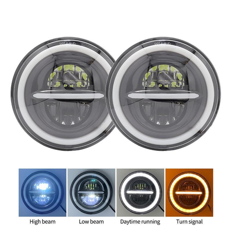 LED automobilska svjetla u Wrangler stilu s anđel očima i dnevnim svjetlom, 12-24V, 80W, IP68, 8000lm