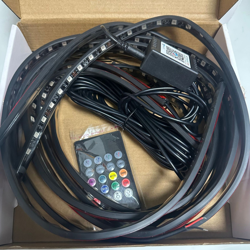 Lumină șasiu RGB pentru mașină, activare vocală, carcasă PC, 12V 1A