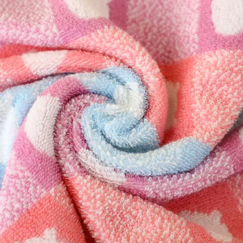 Prosop pentru copii din bumbac, grad Baby, model urs desene animate, fire 32s, margine brodată, 50–80 g, moale și absorbant pentru față