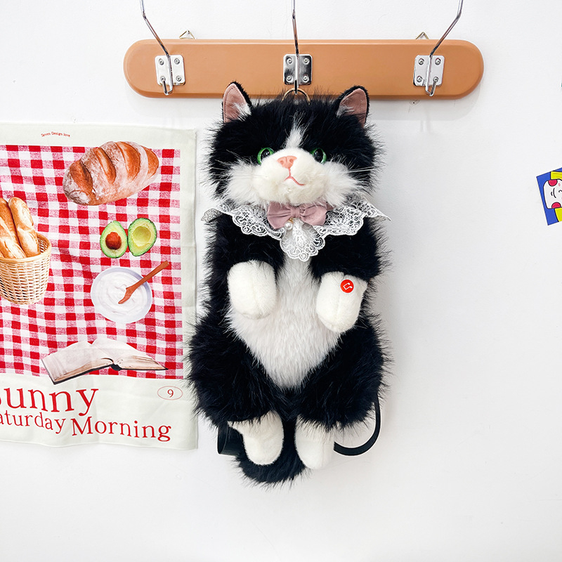 Păpușă pluş cu pisică, Pisică Rag Doll, pluș scurt cu umplutură PP bumbac, personalizare după mostră, ambalaj în pungă plasă