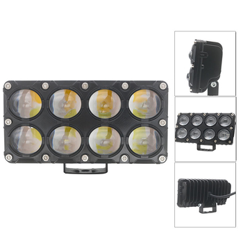 Proiector LED pentru motocicletă cu două rânduri, 33W, 12–80V, 5000–8000 lm, aluminiu, IP68