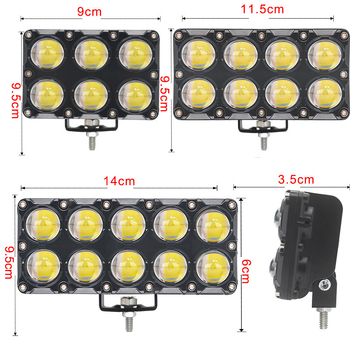 Proiector LED pentru motocicletă cu două rânduri, 33W, 12–80V, 5000–8000 lm, aluminiu, IP68