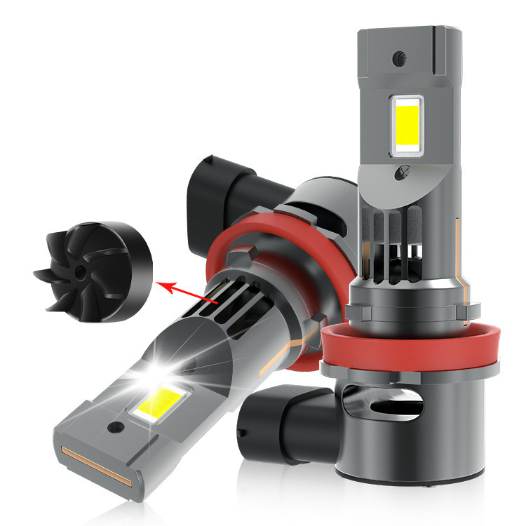 H11 LED svjetlo za maglu za automobil s ventilatorom – 12V, 25W, 5000lm, IP65