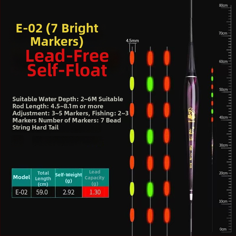 Plută Anchor pentru drifting vertical, fără plumb, auto-susținută, iluminare electronică, material compozit