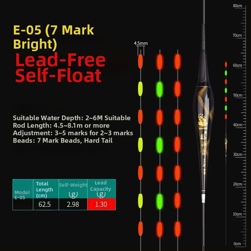 Plută Anchor pentru drifting vertical, fără plumb, auto-susținută, iluminare electronică, material compozit