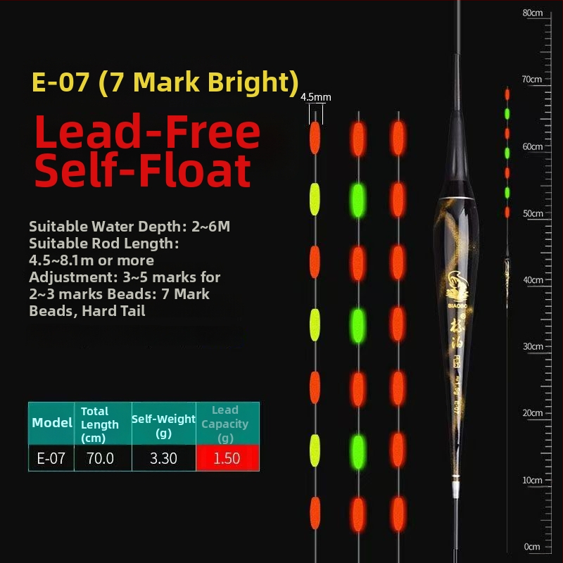 Plută Anchor pentru drifting vertical, fără plumb, auto-susținută, iluminare electronică, material compozit