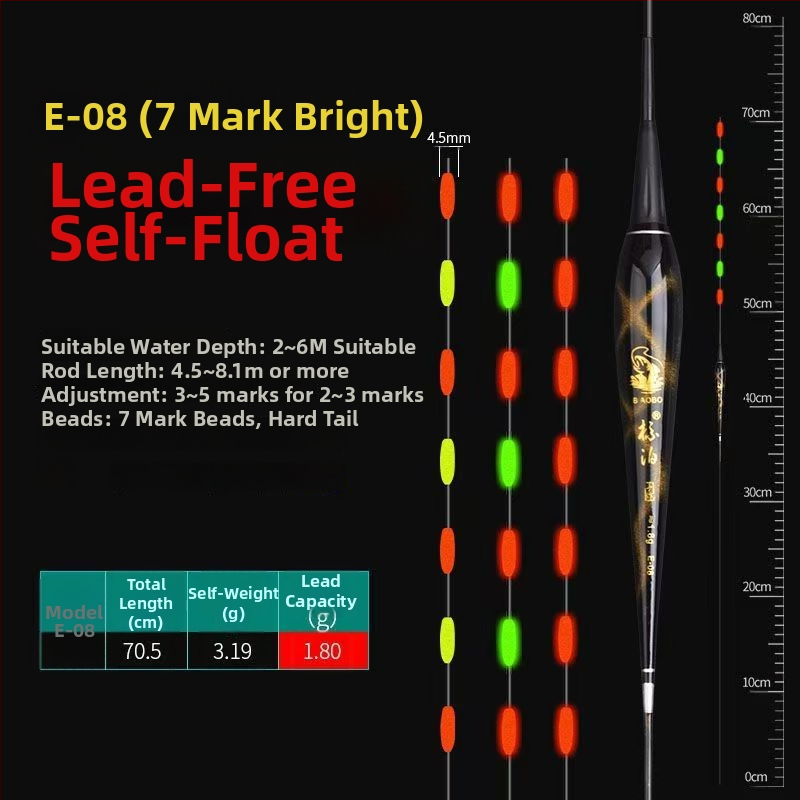 Plută Anchor pentru drifting vertical, fără plumb, auto-susținută, iluminare electronică, material compozit