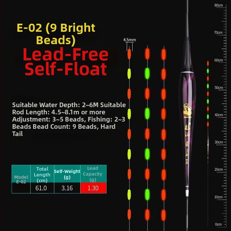 Plută Anchor pentru drifting vertical, fără plumb, auto-susținută, iluminare electronică, material compozit