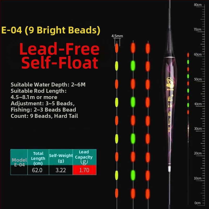 Plută Anchor pentru drifting vertical, fără plumb, auto-susținută, iluminare electronică, material compozit