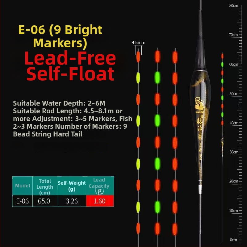 Plută Anchor pentru drifting vertical, fără plumb, auto-susținută, iluminare electronică, material compozit