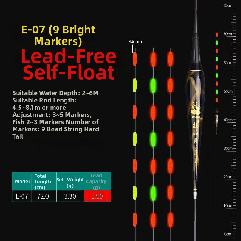 Plută Anchor pentru drifting vertical, fără plumb, auto-susținută, iluminare electronică, material compozit