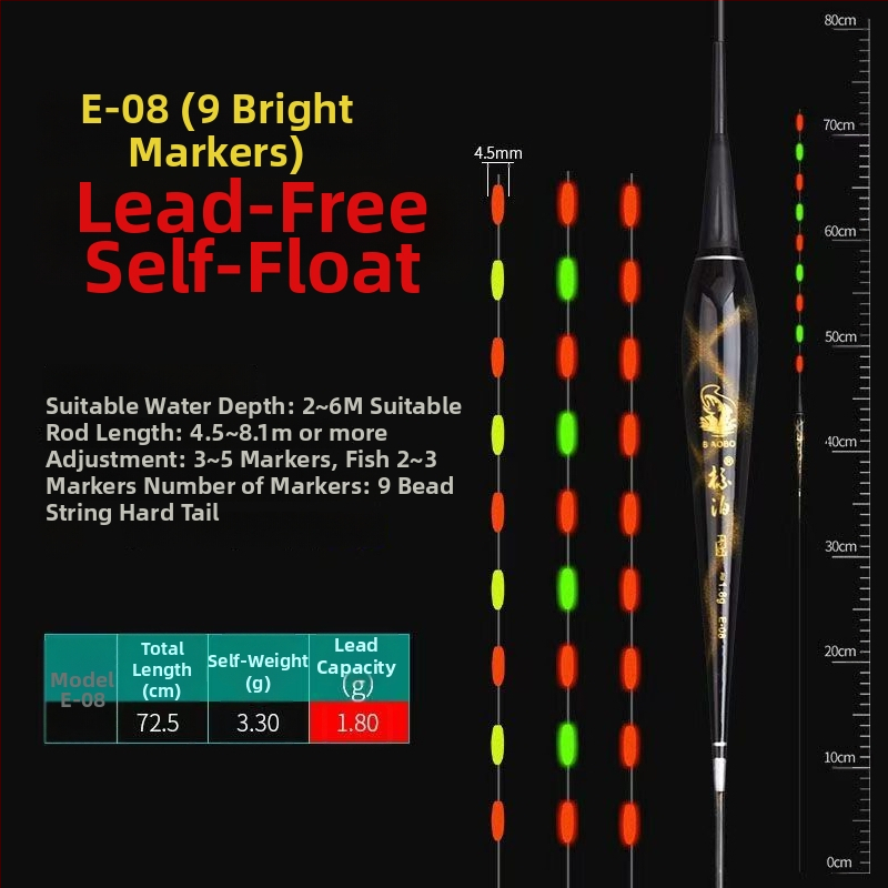 Plută Anchor pentru drifting vertical, fără plumb, auto-susținută, iluminare electronică, material compozit