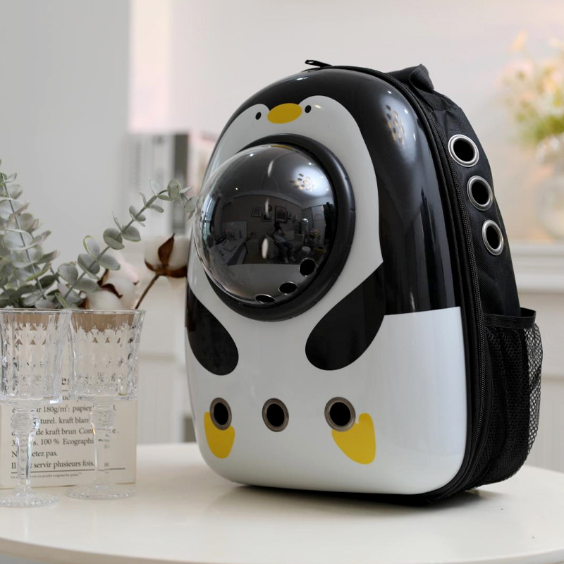 Torba za mačke Pipi Tao – prozračna, nosiva torba za kućne ljubimce s crtežom u svemirskom motivu; materijali: ABS, PC, Oxford tkanina; težina 1.5–1.9 kg; tvrdoća: srednja do tvrda