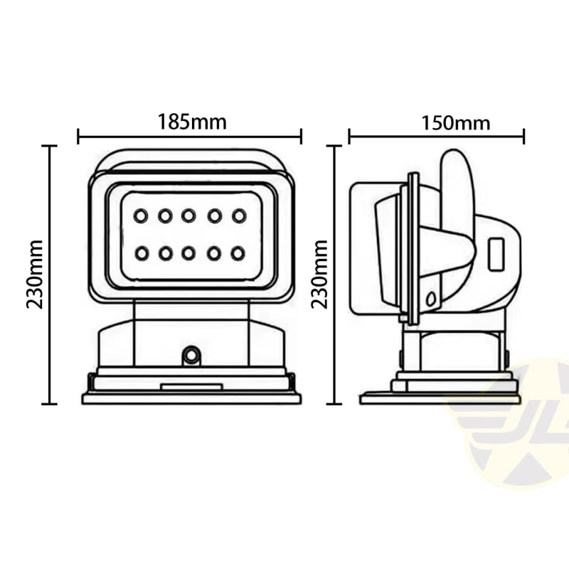 JL2009C Daljinski upravljani LED reflektor za auto, 50W, 12V, IP67, 3000lm