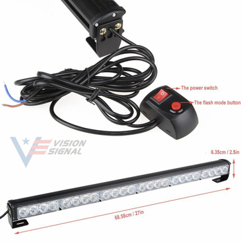 Bară de avertizare LED, 24 LED, 24W, 12V, model 823-6, carcasă din PVC și aluminiu
