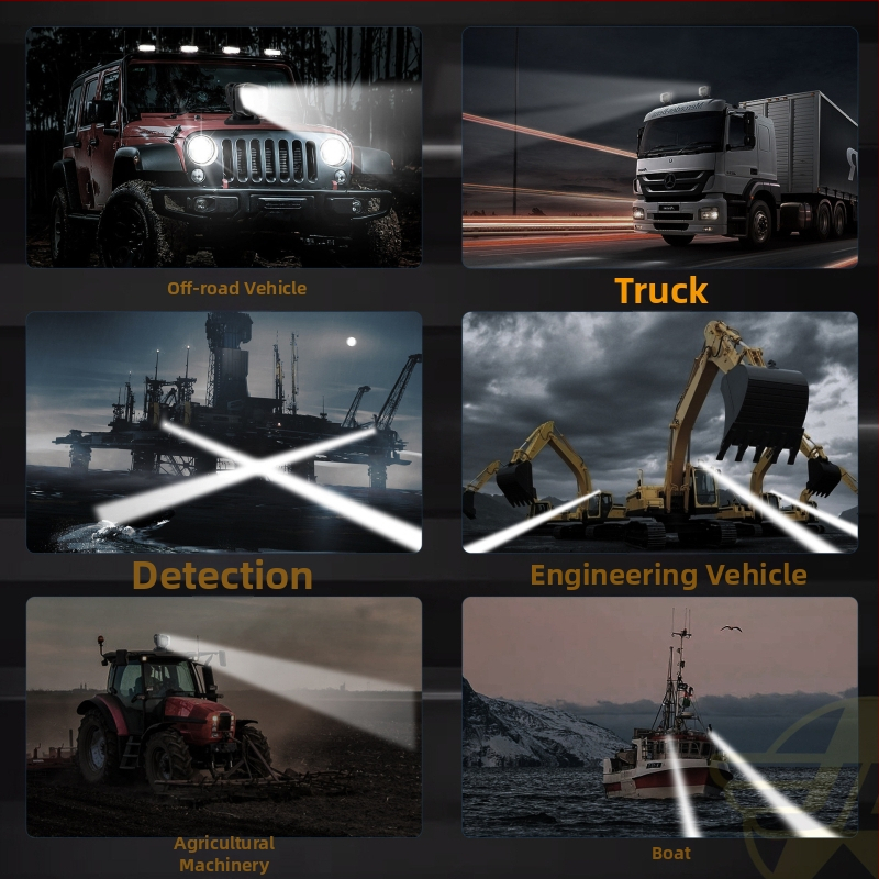 LED diaľkovo ovlájaný osvetľovač pre vozidlá, 100W, 12/24V, model JL-2009B, LED zdroj, životnosť >30 000 hodín