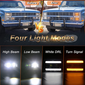 Far LED pentru autovehicul QBY-2111, 30W, 10-24V, IP67, 2800 lm, compatibil HID Xenon H4651/H4652/H4656