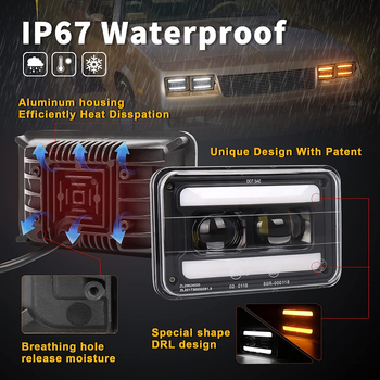 Far LED pentru autovehicul QBY-2111, 30W, 10-24V, IP67, 2800 lm, compatibil HID Xenon H4651/H4652/H4656