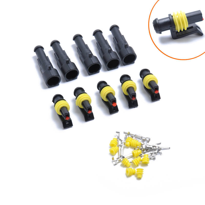 Conector auto impermeabil din nylon, rezistent la foc, cu mufe masculine și feminine; utilizare generală, compatibil HID plug și socket