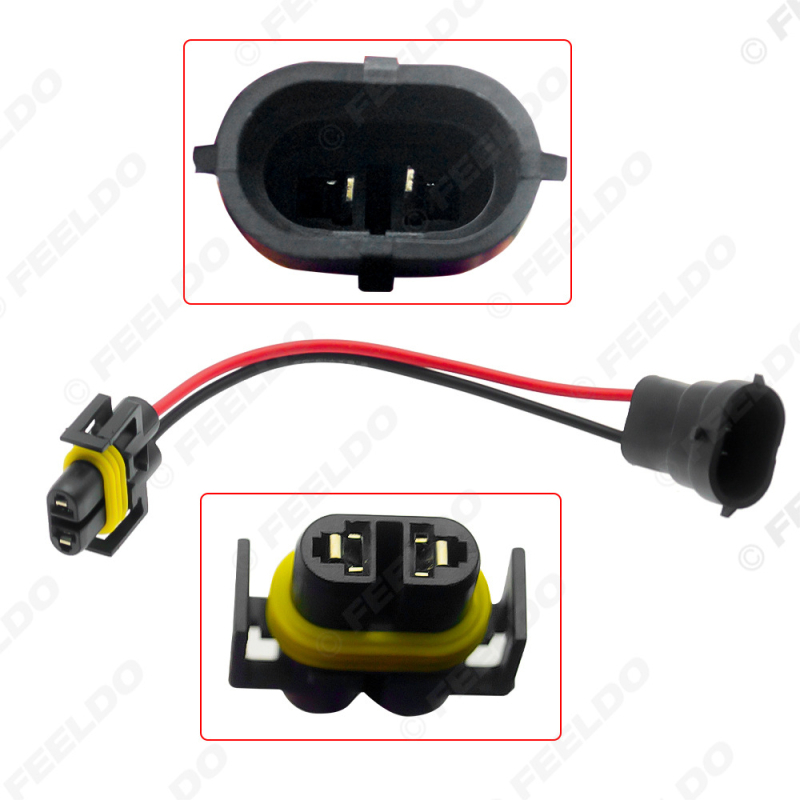 Auto lamp konverzijski kabel s H11 muško–ženski rotirajući konektor, kompatibilan HID/LED lampama; opća primjena; materijal plastika i metal.