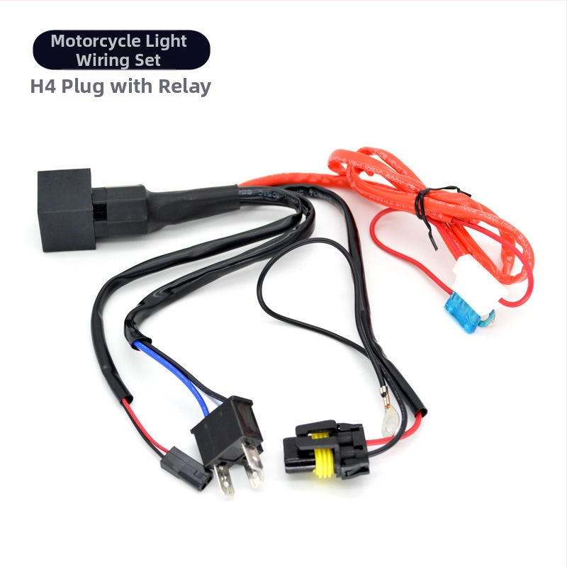 KEMAUTO Sada tlmenia svetla pre motocykel H4 s trojpínovým relé líniou, spracovanie na mieru