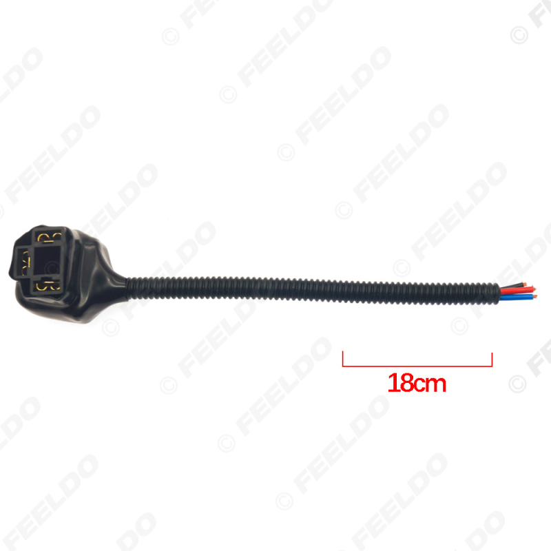 Adapter za automobilsku svjetla H4 – linija konverzije s 90° zavojem i kožnom manžetom, univerzalno, plastično-metalna konstrukcija, kompatibilno s LED/HID lampama