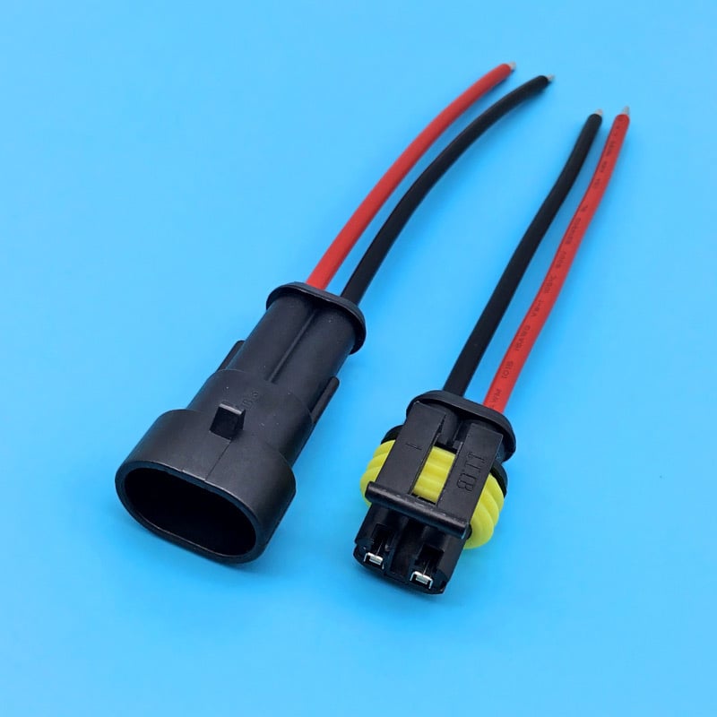 JFS Cablu terminal auto impermeabil — Lungime personalizată, Cablu LED impermeabil, Miez cupru, Conector AMP