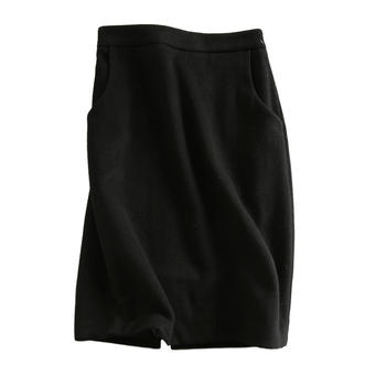 Fustă creion cu model tartan din lână, talie înaltă, lungime medie, croială dreaptă (50-70% lână; 30-50% fibre sintetice)