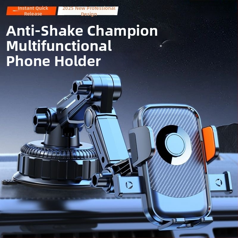 Držiak na mobil do auta s 5W nabíjaním, proti otrasom, lepiace upevnenie, vhodný pre slnečnú clonu, palubnú dosku a predné sklo