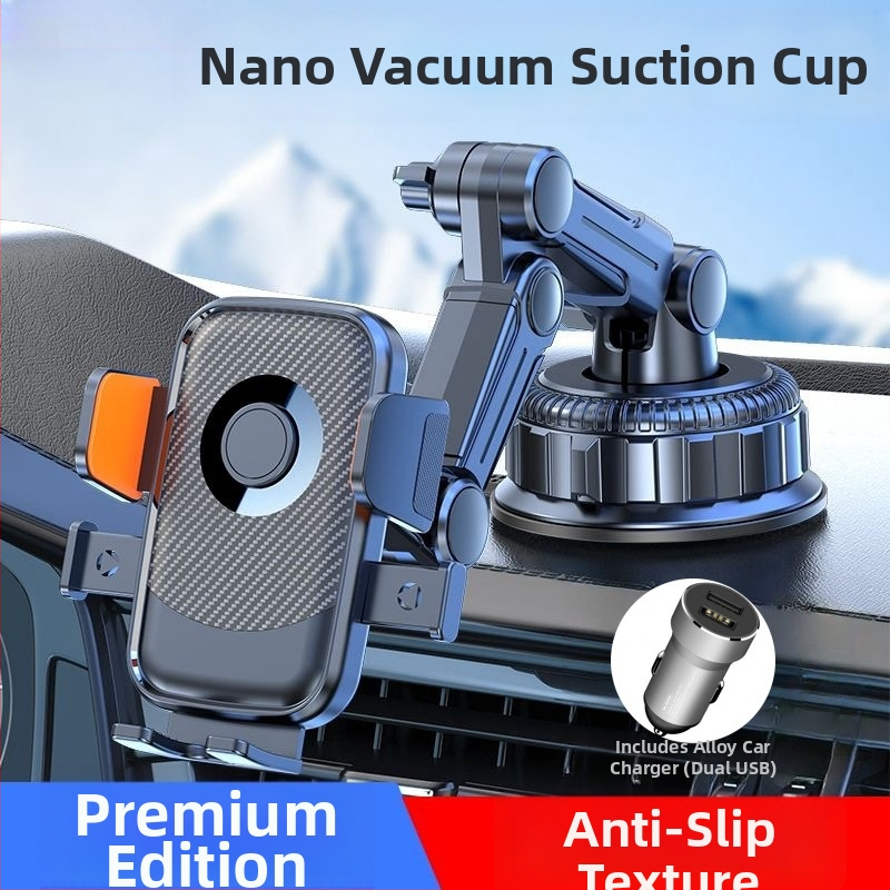 Držiak na mobil do auta s 5W nabíjaním, proti otrasom, lepiace upevnenie, vhodný pre slnečnú clonu, palubnú dosku a predné sklo