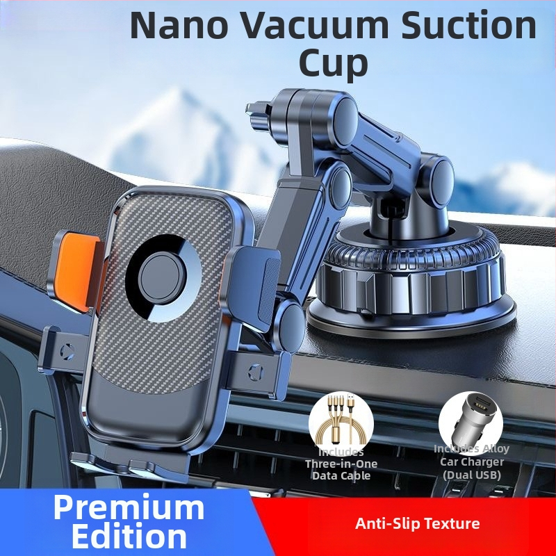 Držiak na mobil do auta s 5W nabíjaním, proti otrasom, lepiace upevnenie, vhodný pre slnečnú clonu, palubnú dosku a predné sklo