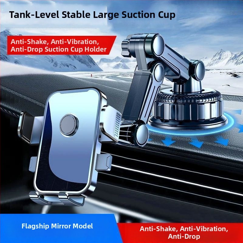 Držiak na mobil do auta s 5W nabíjaním, proti otrasom, lepiace upevnenie, vhodný pre slnečnú clonu, palubnú dosku a predné sklo