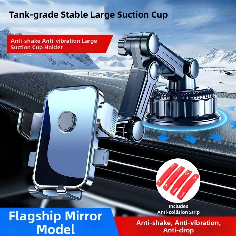 Držiak na mobil do auta s 5W nabíjaním, proti otrasom, lepiace upevnenie, vhodný pre slnečnú clonu, palubnú dosku a predné sklo