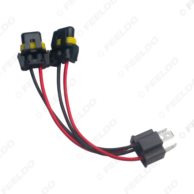 FEELDO Kabel adaptera za svjetla H4–9006, dvostruka glava, univerzalno, plastični