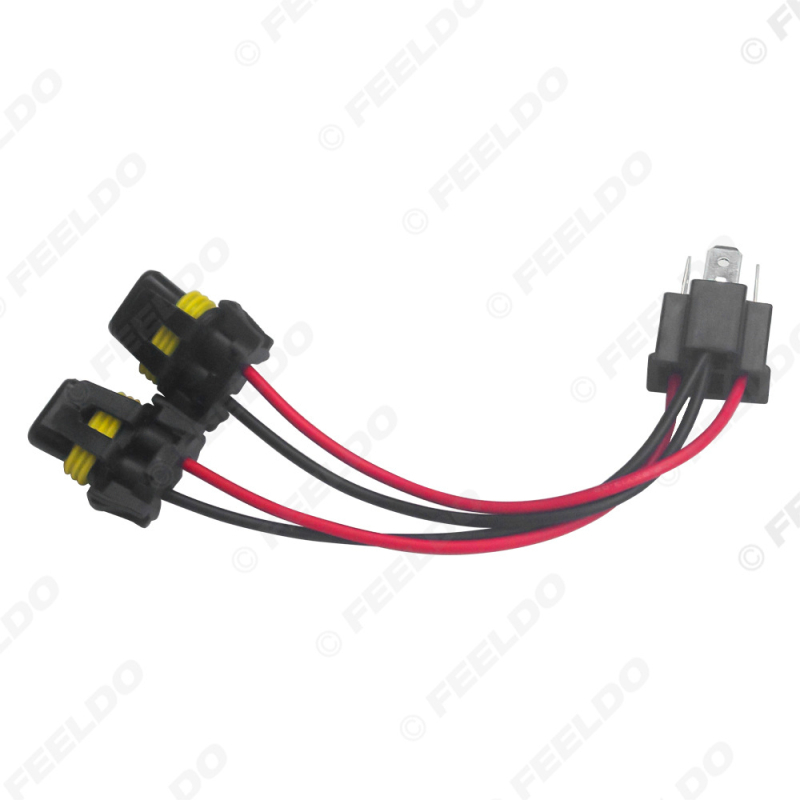 FEELDO Kabel adaptera za svjetla H4–9006, dvostruka glava, univerzalno, plastični