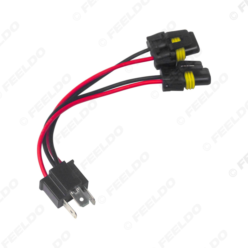 FEELDO Kabel adaptera za svjetla H4–9006, dvostruka glava, univerzalno, plastični
