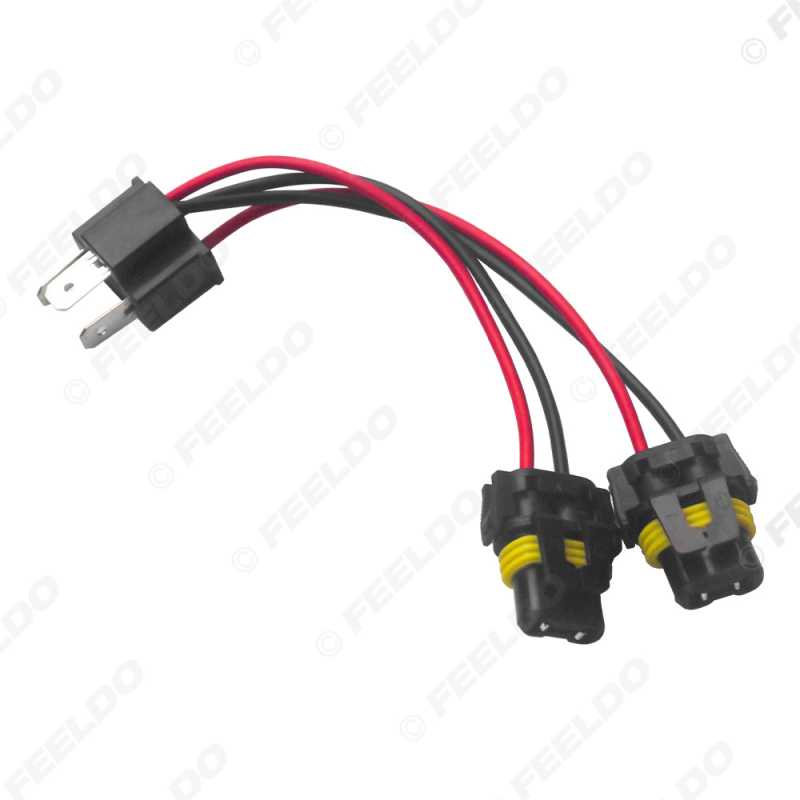 FEELDO Kabel adaptera za svjetla H4–9006, dvostruka glava, univerzalno, plastični