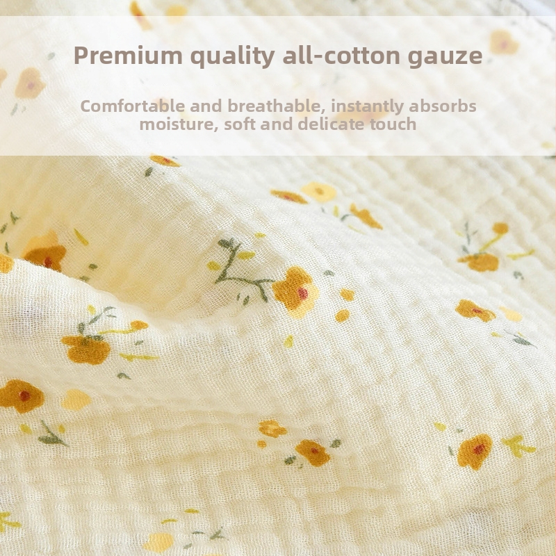 Baba pamut géz négyszögletes kendő, nedvességfelvevő szájkendő, újszülötteknek (0–1 évesek), állat- és virágmintás, >95% pamut