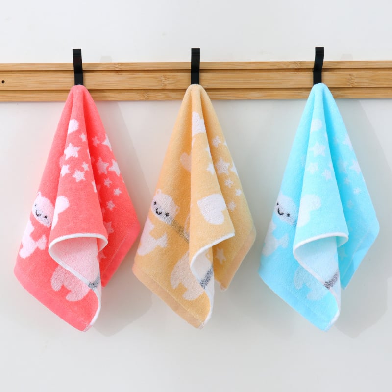 Dječji ručnik za lice s preslatkim uzorkom medvjedića, Jacquard tkanje, poliester-pamuk smjesa, 14 vlakana, iznimno lagan ispod 50 g, ručnik za lice i ruke