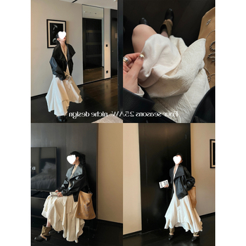 Ouyang Ou Dream Camellia Nepravilno Slojevita Drapirana Midi Suknja