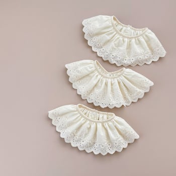 Csecsemő nyálkendő csipkével, koreai stílus, 360°-os forma, pamut