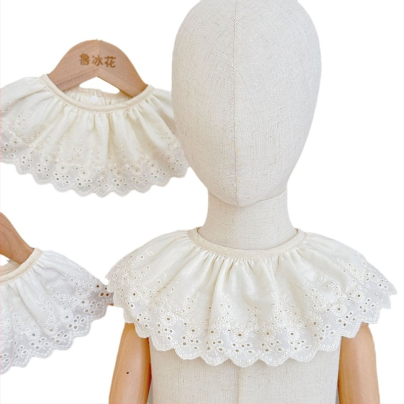 Csecsemő nyálkendő csipkével, koreai stílus, 360°-os forma, pamut